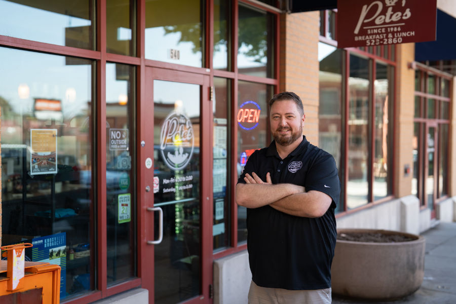 Owner outside of restaurant